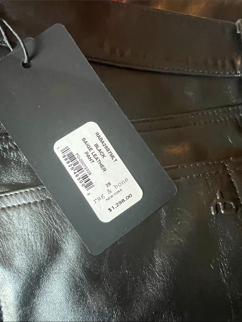 rag & bone Women’s Cam Relax Fit Black Leather NEW WITH TAGS SIZE: 28 - Picture 9 of 13